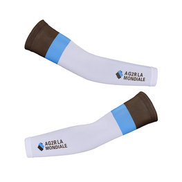 BONAVELO Cyklistické návleky na ruky - AG2R 2020 - biela/modrá/hnedá