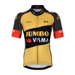 BONAVELO Cyklistický dres s krátkym rukávom - JUMBO-VISMA '21 KIDS - žltá/čierna