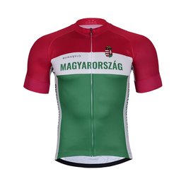 BONAVELO Cyklistický dres s krátkym rukávom - HUNGARY - biela/červená/zelená