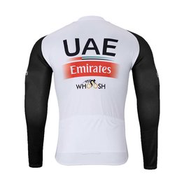 BONAVELO Cyklistický dres s dlhým rukávom zimný - UAE 2024 WINTER - biela/červená/čierna