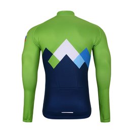 BONAVELO Cyklistický dres s dlhým rukávom zimný - SLOVENIA - modrá/zelená