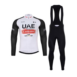 BONAVELO Cyklistický zimný dres a nohavice - UAE 2024 WINTER - čierna/biela/červená