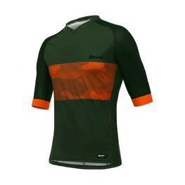 SANTINI Cyklistický dres s krátkym rukávom - BOSCO MTB - zelená/oranžová