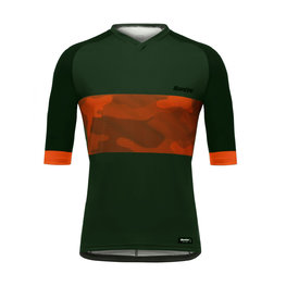 SANTINI Cyklistický dres s krátkym rukávom - BOSCO MTB - zelená/oranžová
