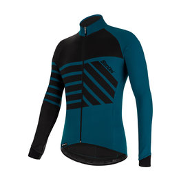 SANTINI Cyklistický dres s dlhým rukávom zimný - SVOLTA WINTER - čierna/modrá