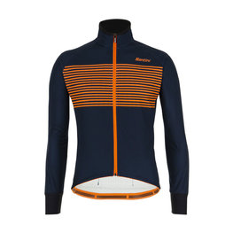 SANTINI Cyklistická zateplená bunda - COLORE - modrá/oranžová