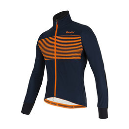 SANTINI Cyklistická zateplená bunda - COLORE - modrá/oranžová