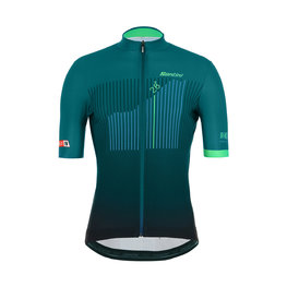 SANTINI Cyklistický dres s krátkym rukávom - LA VUELTA 2019 - zelená/modrá