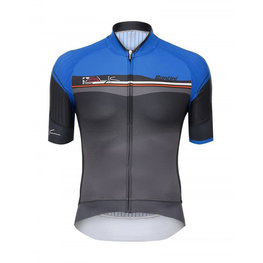 SANTINI Cyklistický dres s krátkym rukávom - SLEEK PLUS - modrá/čierna