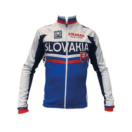 SANTINI Cyklistický dres s dlhým rukávom zimný - TEAM SLOVAKIA WNT'15 - modrá/biela/červená