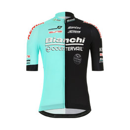 SANTINI Cyklistický dres s krátkym rukávom - TEAM BIANCHI 2019 - čierna/tyrkysová