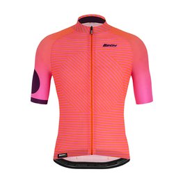 SANTINI Cyklistický dres s krátkym rukávom - KARMA MILLE - ružová/oranžová