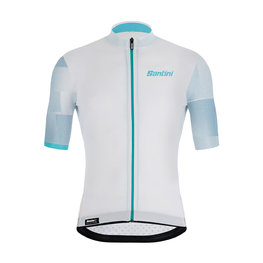 SANTINI Cyklistický dres s krátkym rukávom - MITO SPILLO - svetlo modrá/biela