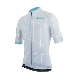 SANTINI Cyklistický dres s krátkym rukávom - TONO PURO - biela/svetlo modrá