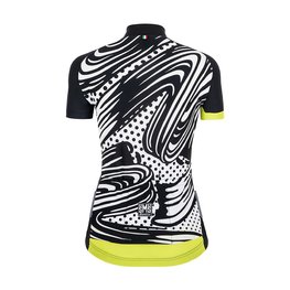 SANTINI Cyklistický dres s krátkym rukávom - GIADA POP LADY - biela/žltá/čierna