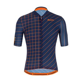 SANTINI Cyklistický dres s krátkym rukávom - SLEEK DINAMO - oranžová/modrá