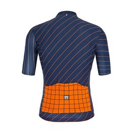 SANTINI Cyklistický dres s krátkym rukávom - SLEEK DINAMO - oranžová/modrá