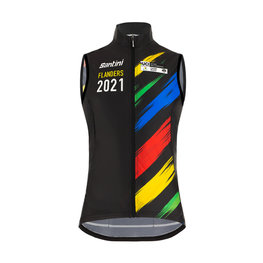SANTINI Cyklistická vesta - UCI WC FLANDERS 2021 - dúhová/čierna