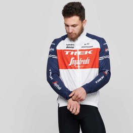 SANTINI Cyklistická vetruodolná bunda - TREK SEGAFREDO 2021 - červená/biela/modrá