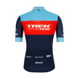 SANTINI Cyklistický dres s krátkym rukávom - TREK TFR XC 2021 - svetlo modrá/modrá