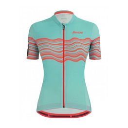 SANTINI Cyklistický dres s krátkym rukávom - TONO PROFILO LADY - oranžová/modrá