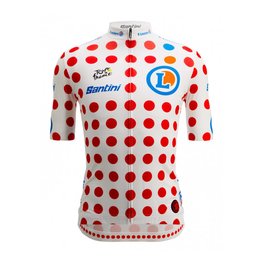 SANTINI Cyklistický dres s krátkym rukávom - TOUR DE FRANCE 2024 - červená/biela