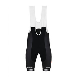 SANTINI Cyklistické nohavice krátke s trakmi - TREK 2019 PRIME - biela/čierna