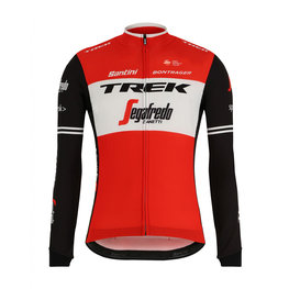 SANTINI Cyklistický dres s dlhým rukávom zimný - TREK 2019 CLASSE WNT - biela/čierna/červená