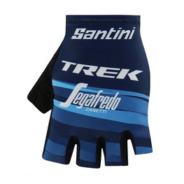 SANTINI Cyklistické rukavice krátkoprsté - TREK 2019 RACE LADY - čierna/modrá