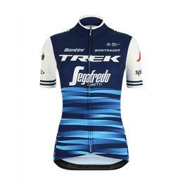 SANTINI Cyklistický dres s krátkym rukávom - TREK 2019 BLEND LADY - modrá/biela