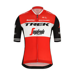 SANTINI Cyklistický dres s krátkym rukávom - TREK 2019 SLEEK99 - biela/čierna/červená