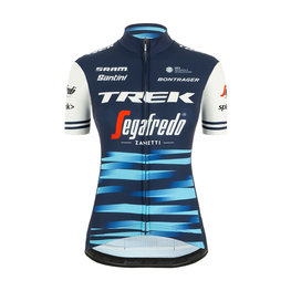 SANTINI Cyklistický dres s krátkym rukávom - TREK 2020 LADY - biela/modrá