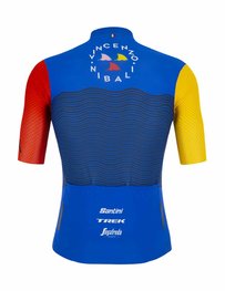 SANTINI Cyklistický dres s krátkym rukávom - NIBALI SQUALO - červená/modrá/žltá