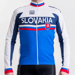 SANTINI Cyklistický dres s dlhým rukávom letný - TEAM SLOVAKIA '17 LS - červená/modrá/biela