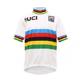 SANTINI Cyklistický dres s krátkym rukávom - UCI KIDS - viacfarebná/biela