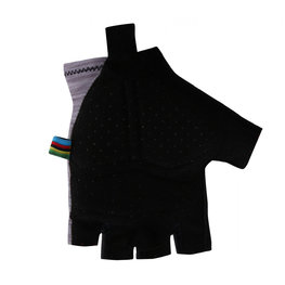 SANTINI Cyklistické rukavice krátkoprsté - UCI RAINBOW - šedá