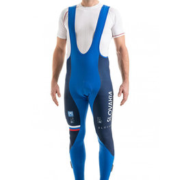 SANTINI Cyklistické nohavice dlhé s trakmi - TEAM SLOVAKIA WNT'17 - modrá