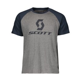 SCOTT Cyklistické tričko s krátkym rukávom - 10 ICON RAGLAN - modrá/šedá