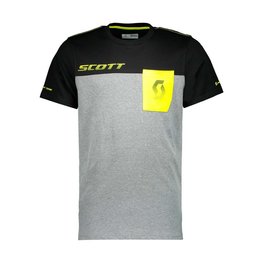 SCOTT Cyklistické tričko s krátkym rukávom - FACTORY TEAM - žltá/šedá/čierna