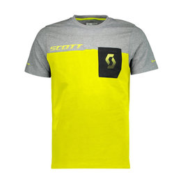 SCOTT Cyklistické tričko s krátkym rukávom - FACTORY TEAM - žltá/šedá/čierna