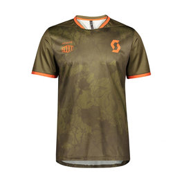 SCOTT Cyklistický dres s krátkym rukávom - TRAIL FLOW - zelená/oranžová