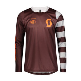 SCOTT Cyklistický dres s dlhým rukávom letný - TRAIL VERTIC SUMMER - bordová/červená