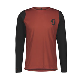 SCOTT Cyklistický dres s dlhým rukávom letný - TRAIL PROGRESSIVE - červená/čierna