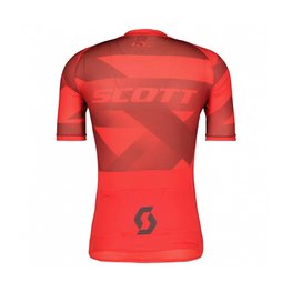 SCOTT Cyklistický dres s krátkym rukávom - RC PREMIUM CLIMBER - šedá/červená
