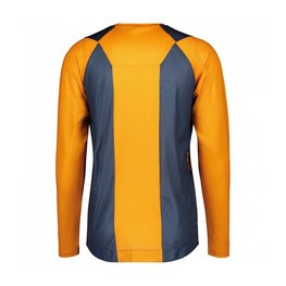 SCOTT Cyklistický dres s dlhým rukávom letný - TRAIL VERTIC LS - modrá/oranžová