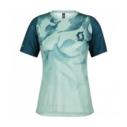 SCOTT Cyklistický dres s krátkym rukávom - TRAIL VERTIC LADY - modrá