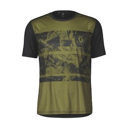 SCOTT Cyklistický dres s krátkym rukávom - TRAIL FLOW SS - zelená/čierna