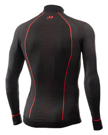 SIX2 Cyklistické tričko s dlhým rukávom - TS3 W CU - červená/čierna