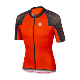 SPORTFUL Cyklistický dres s krátkym rukávom - BODYFIT SPEEDSKIN - oranžová/čierna