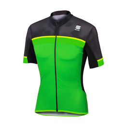 SPORTFUL Cyklistický dres s krátkym rukávom - PISTA - šedá/zelená